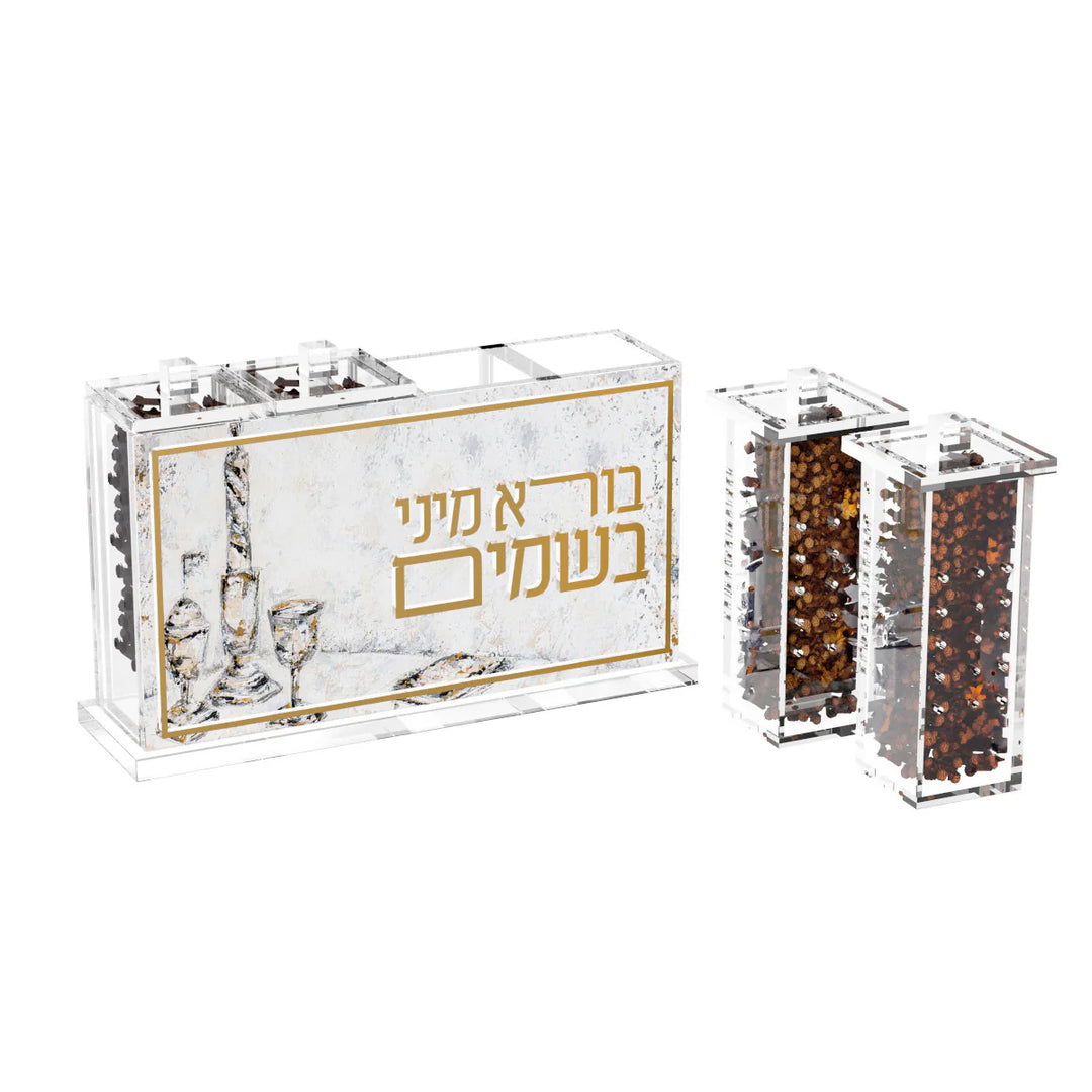 Besamim Holder - Family Pack, Crystal Flame
