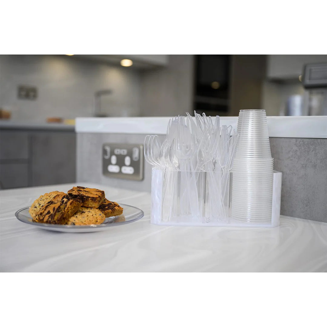 Cutlery & Cup Organiser - White Pearl