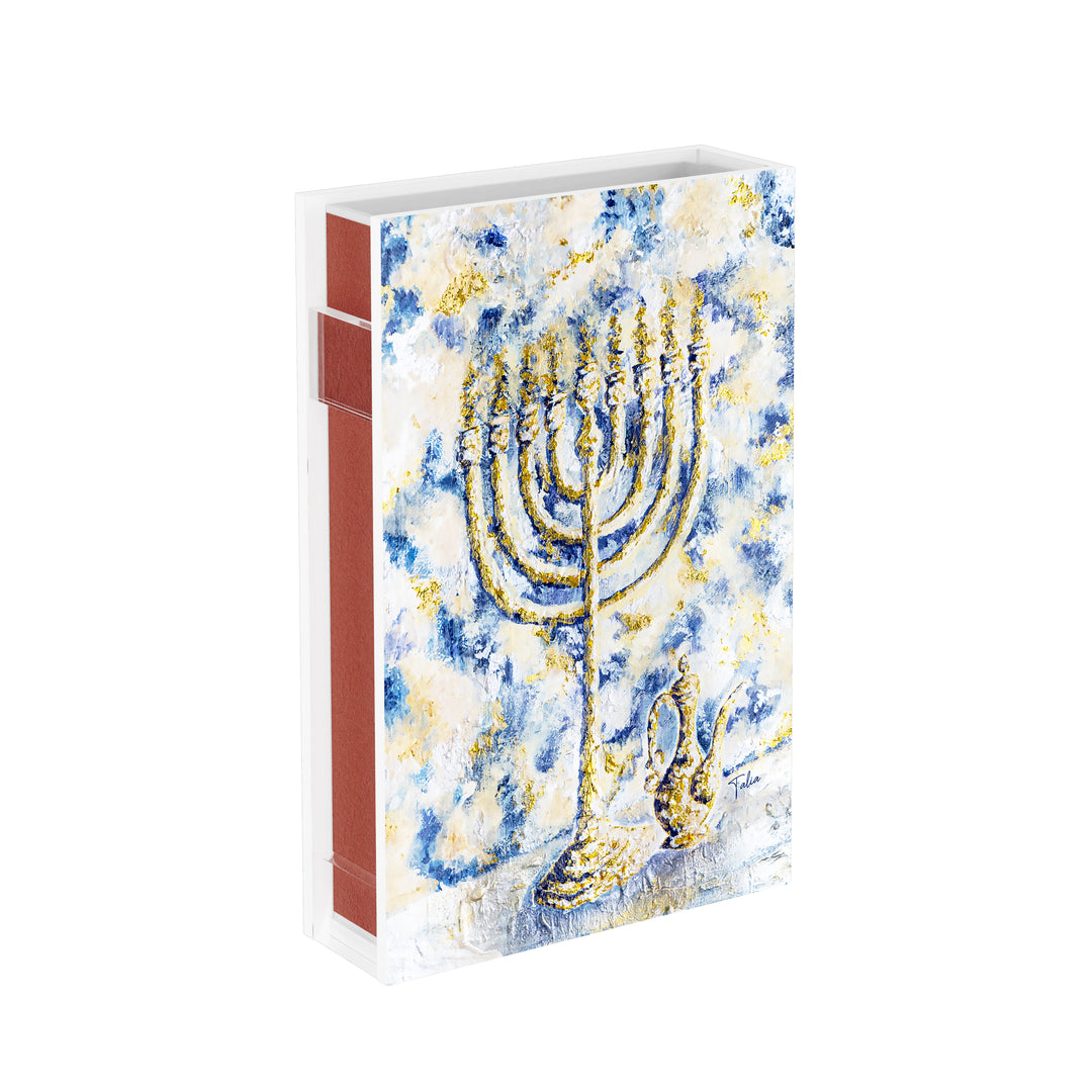 Chanukah Match Box - Splash of Gold