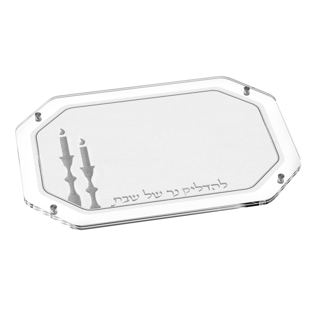 Hadlakas Neiros Tray, Leatherite - Silver