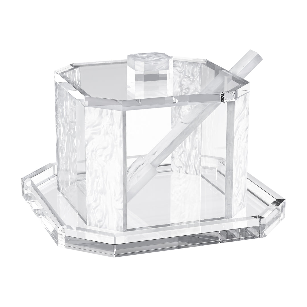Honey Jar, Octagon - White Pearl