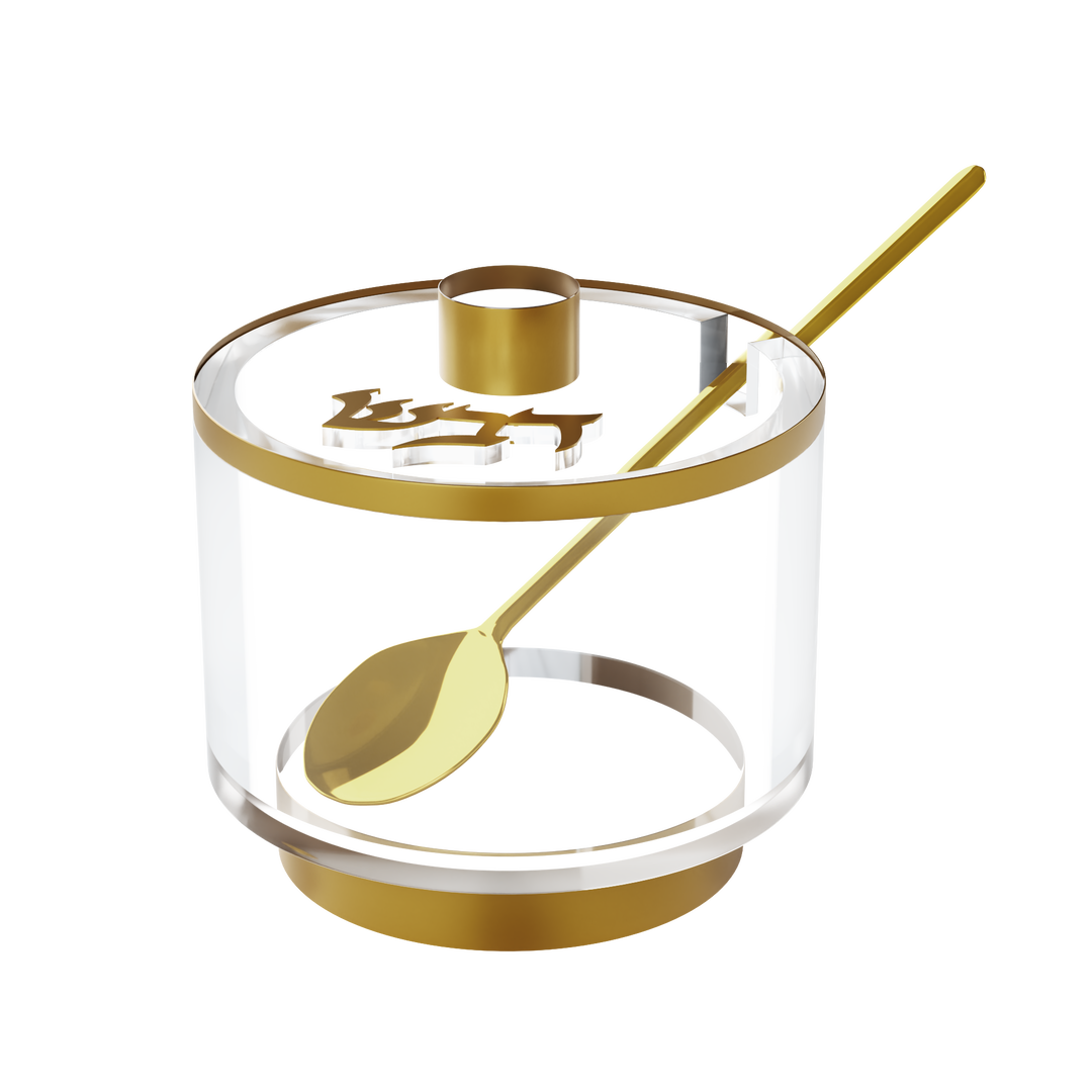 Honey Jar, Elevated Base - Gold