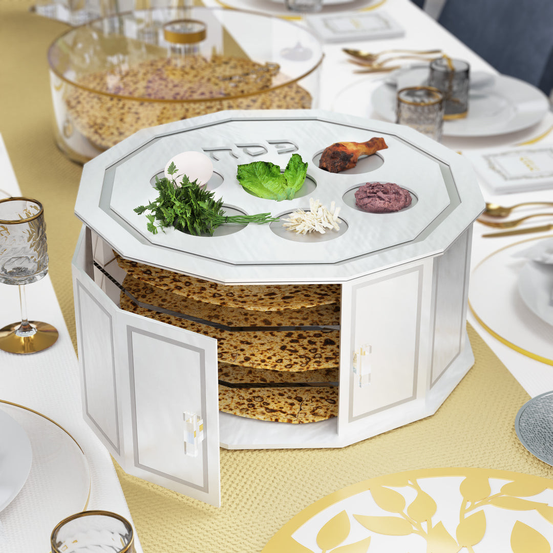 Kearah, Tiered Seder Plate - White Pearl