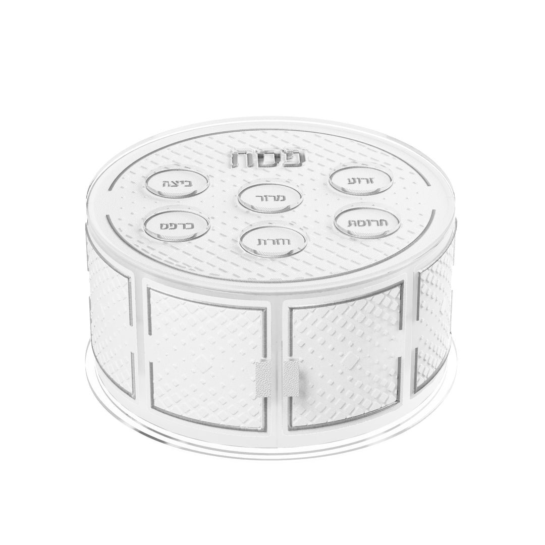 Kearah, Tiered Seder Plate, Leatherite, Diamond - Silver