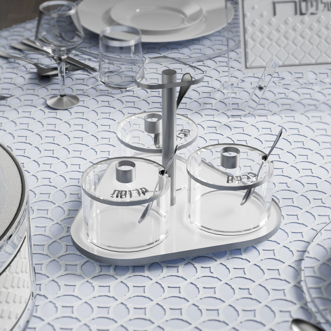 Seder Night Swivel Dish Set - Silver