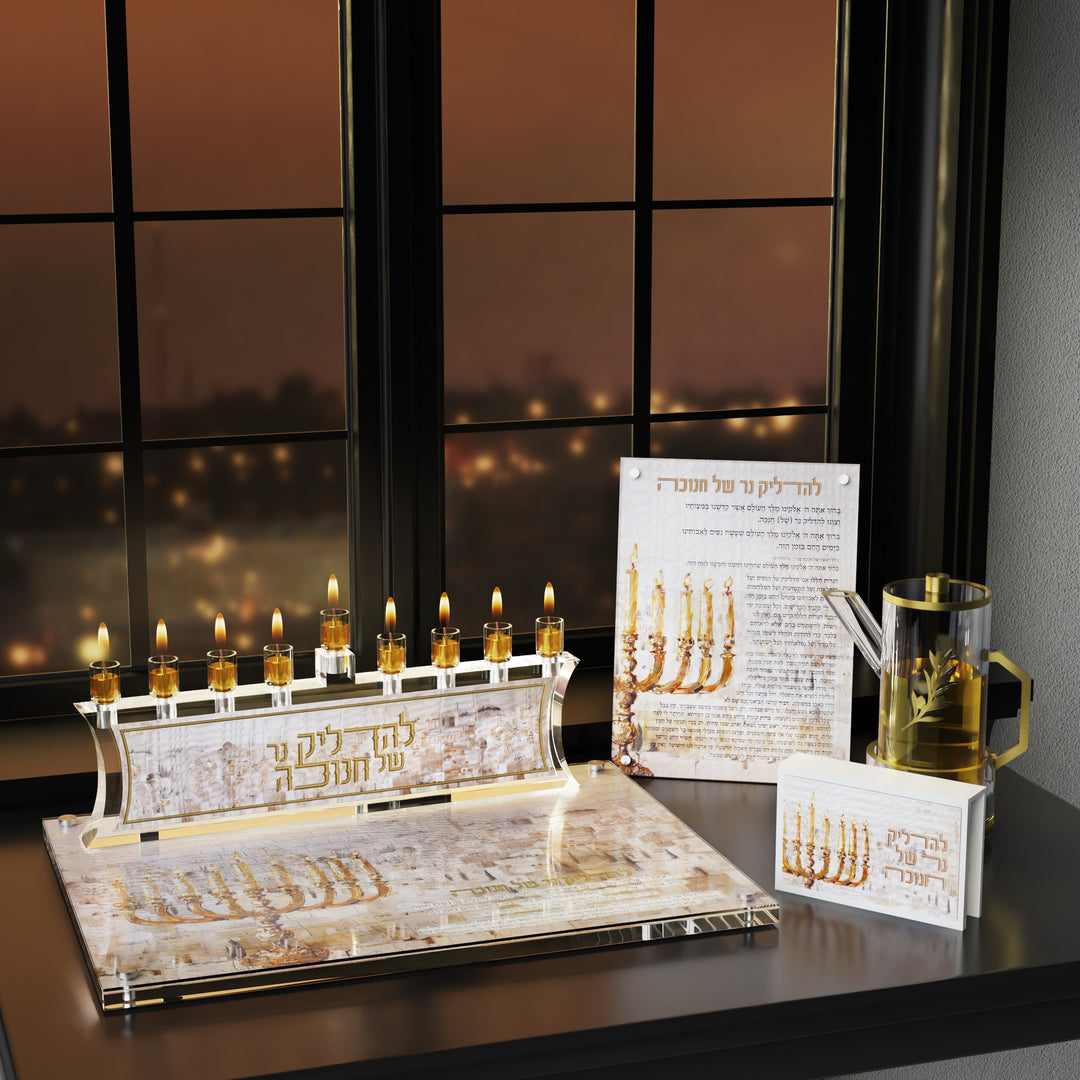 Chanukah Match Box - Leatherite, Jerusalem Fire