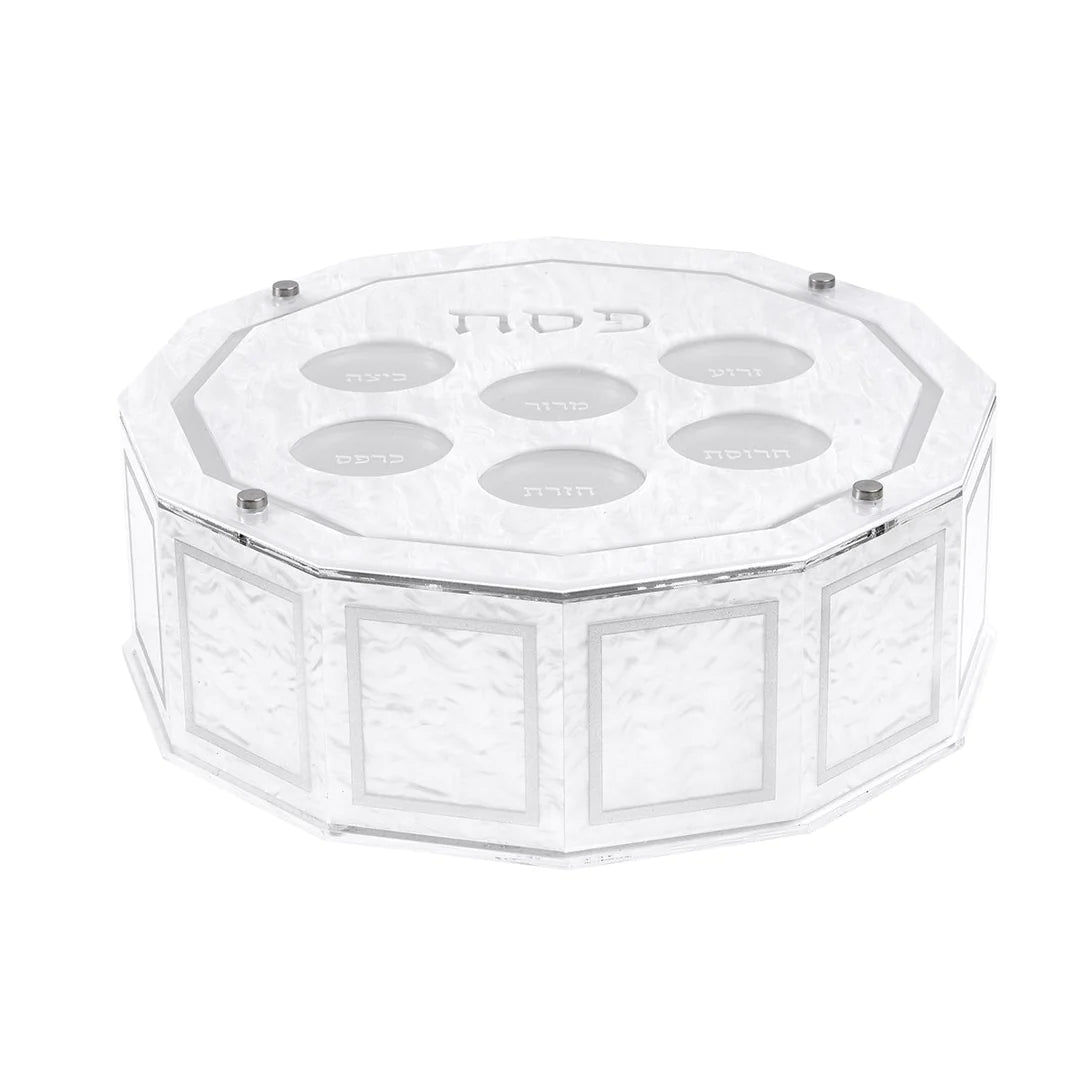 Matzah Box, Dodecagon - White Pearl