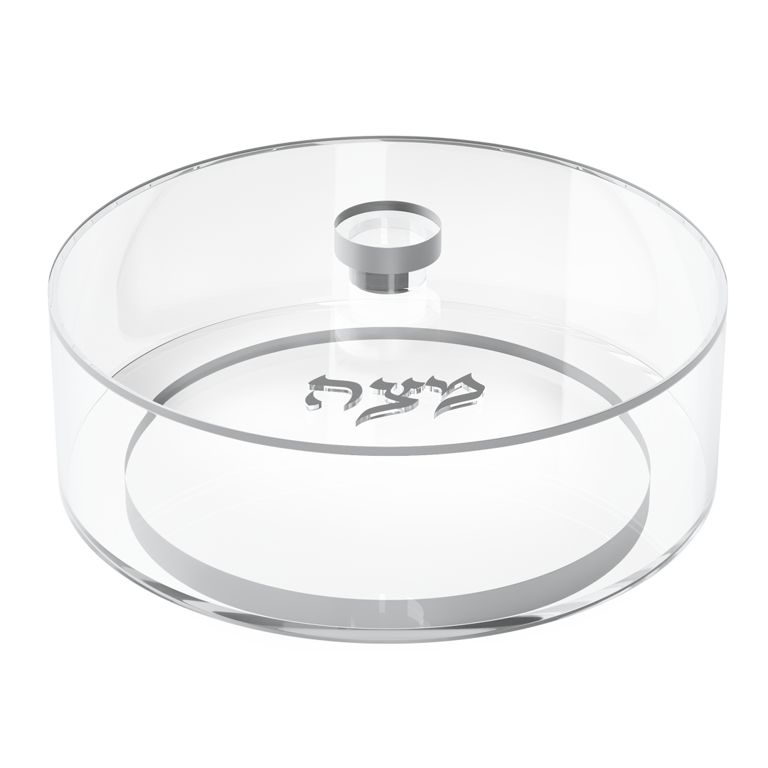 Matzah Box, Round - Silver