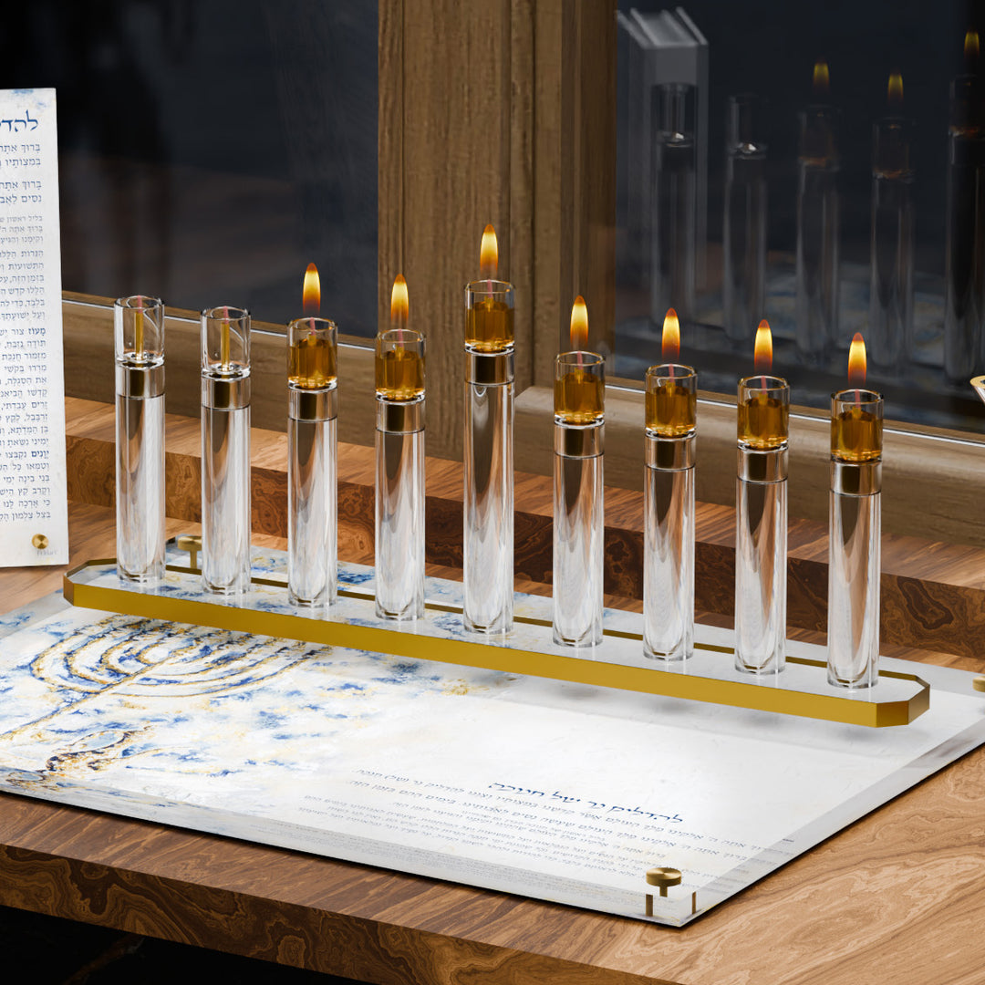 Menorah - Tube Gold
