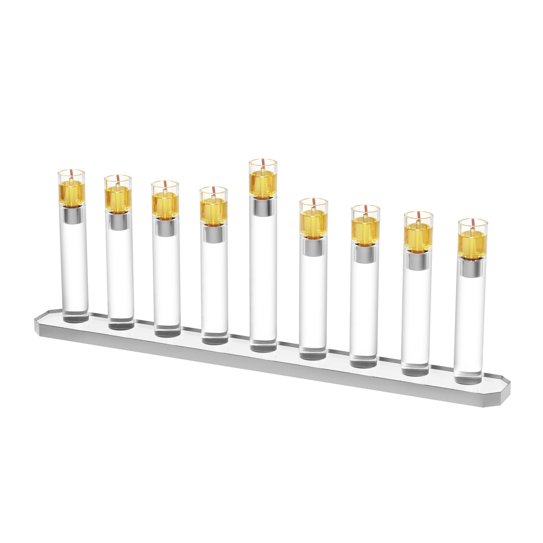 Menorah - Tube Silver