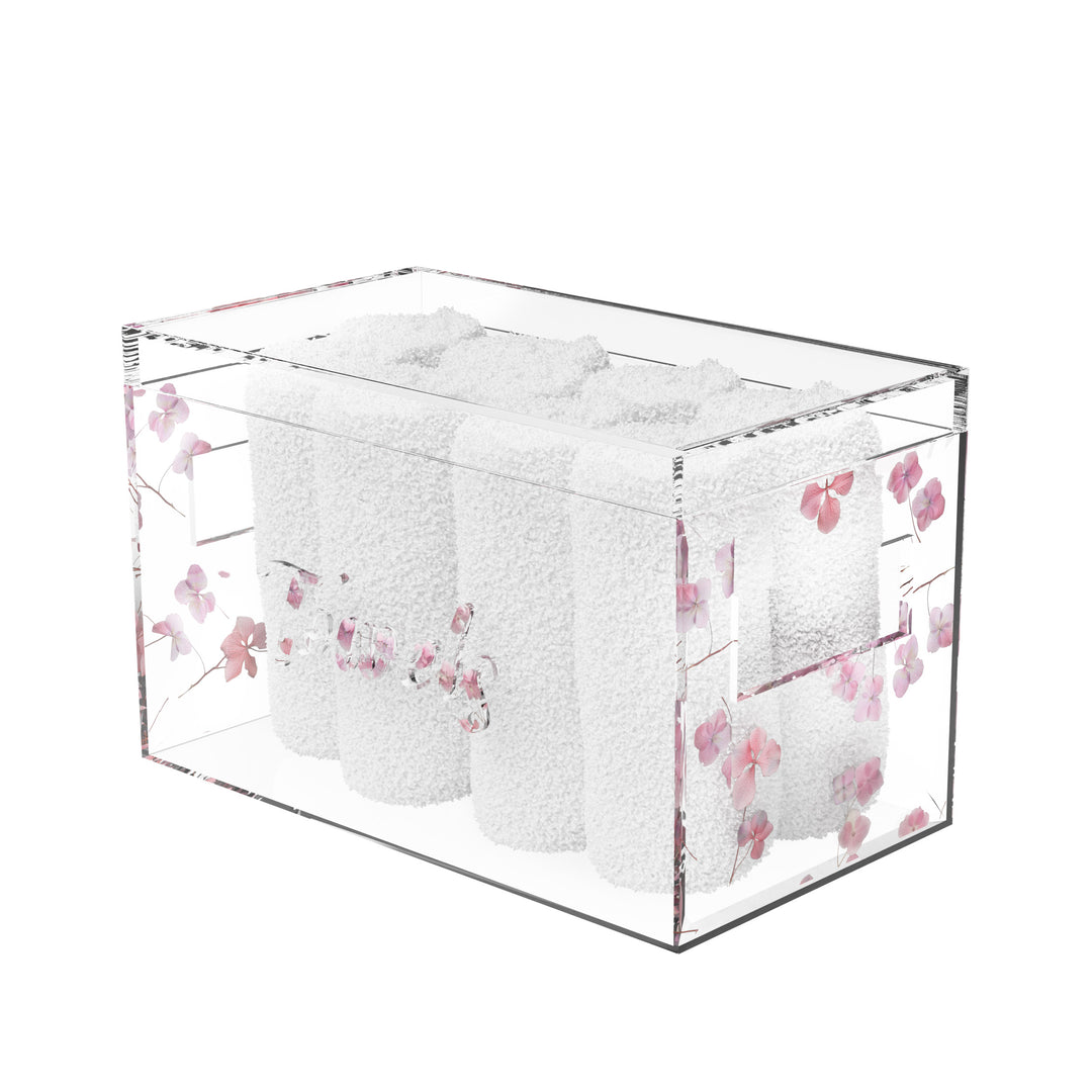 Towel Box - Hydrangea Flowers