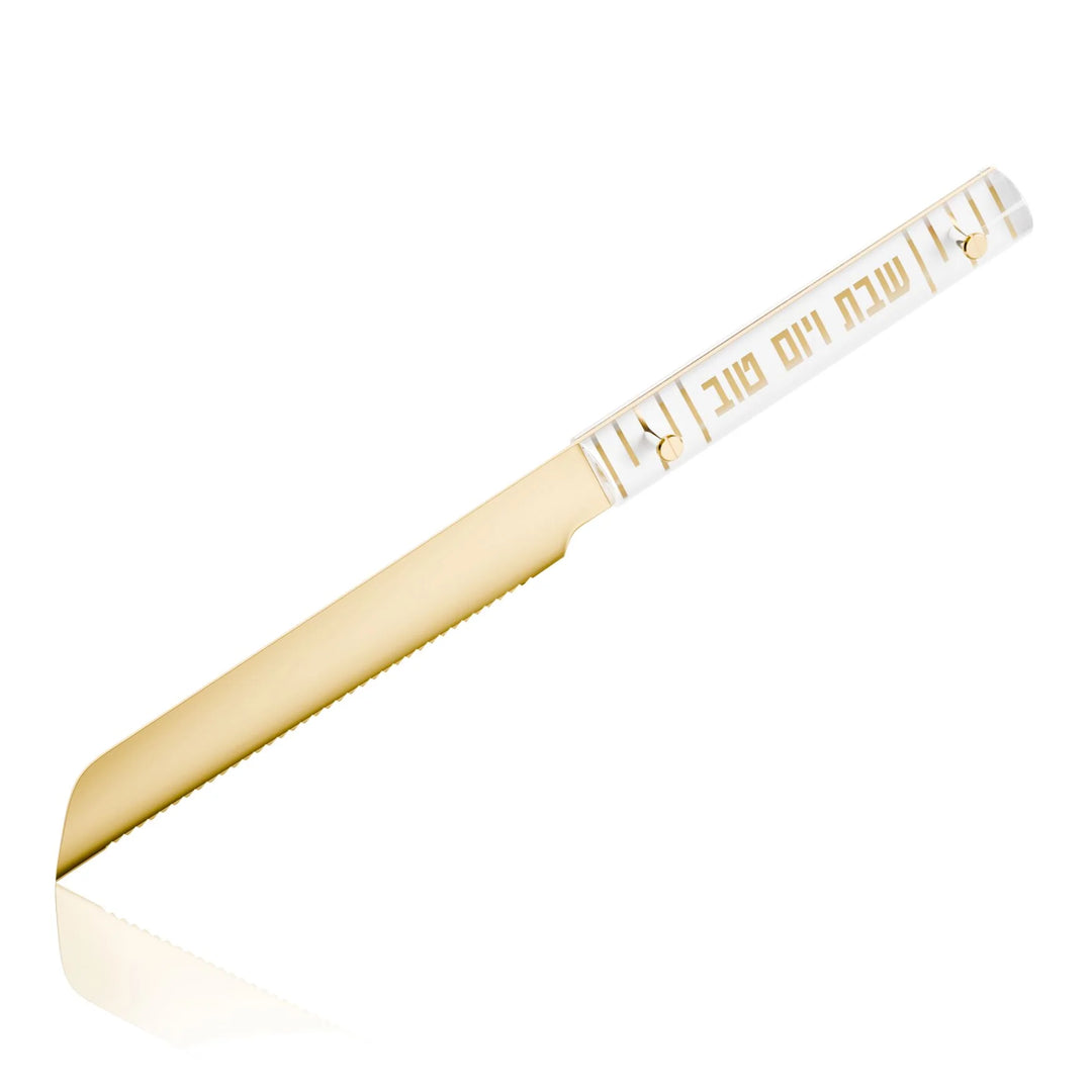 Challah Knife - Linear, Gold