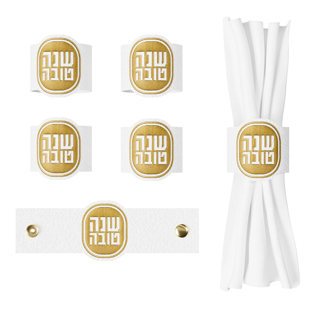 Rosh Hashana Napkin Rings - Lucent, Gold