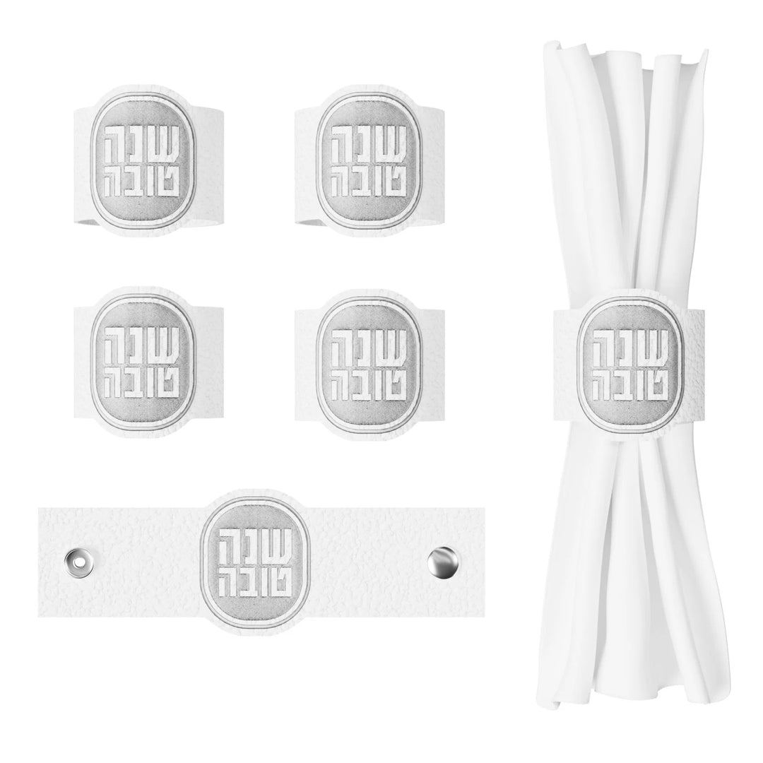 Rosh Hashana Napkin Rings - Lucent, Silver