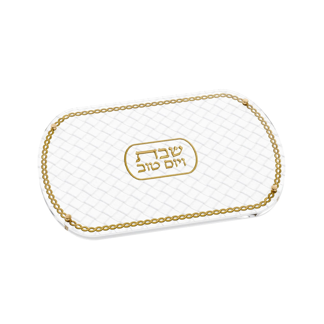 Challah Board - Leatherite Woven, Gold