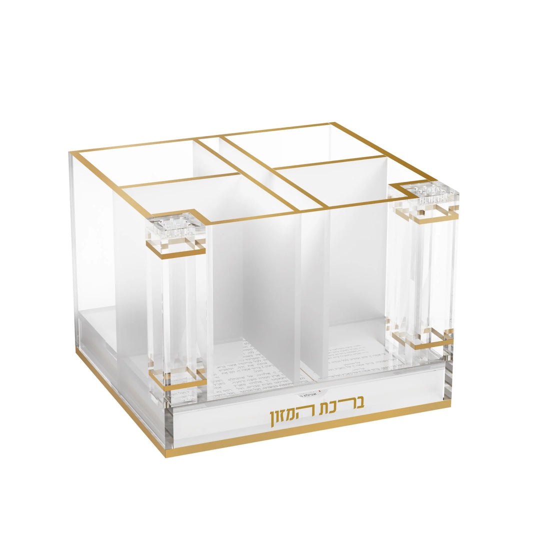 סט סכו"ם עם מלח וקערה - מסתובב, זהב