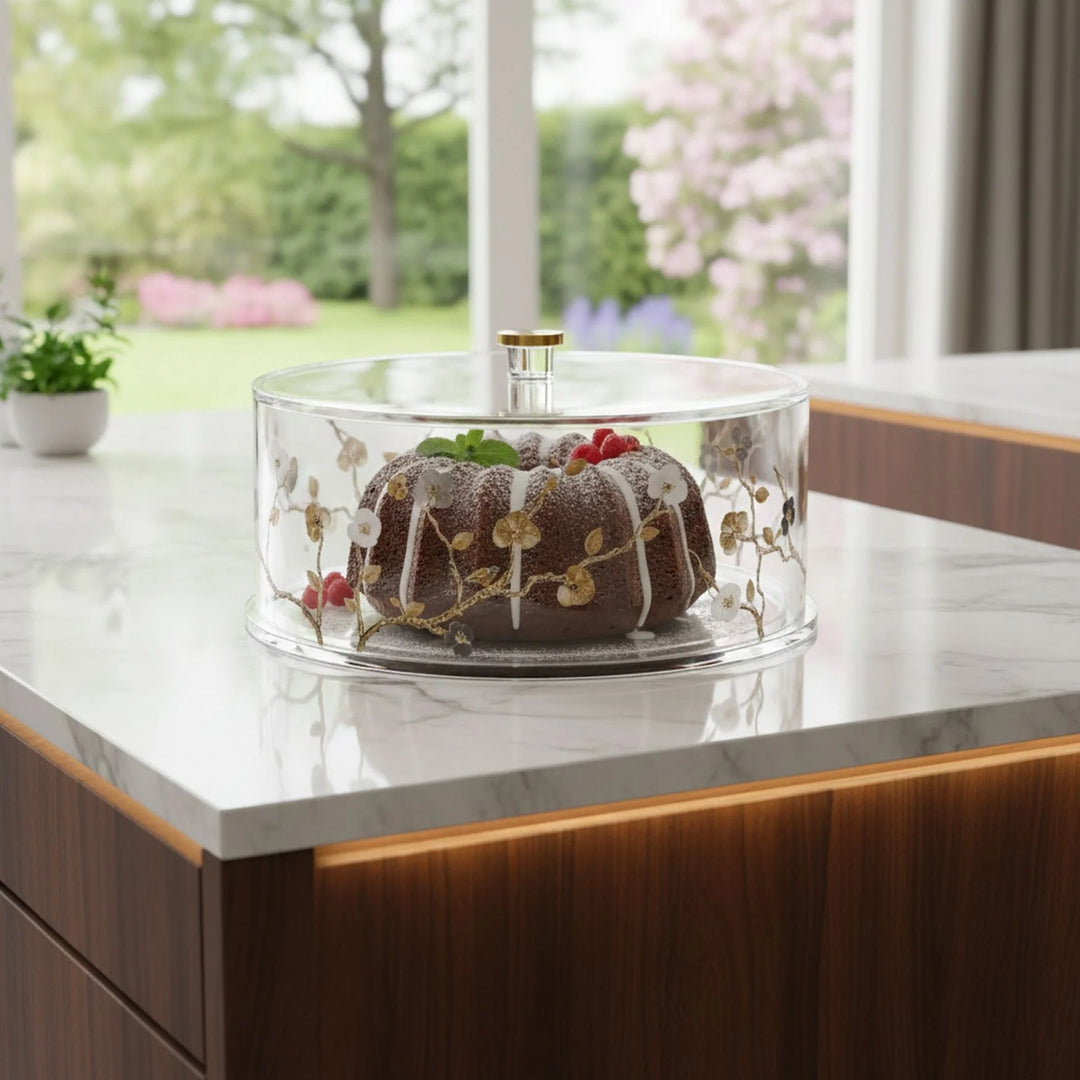 Cake Log Tray, Round - Ornate Garden