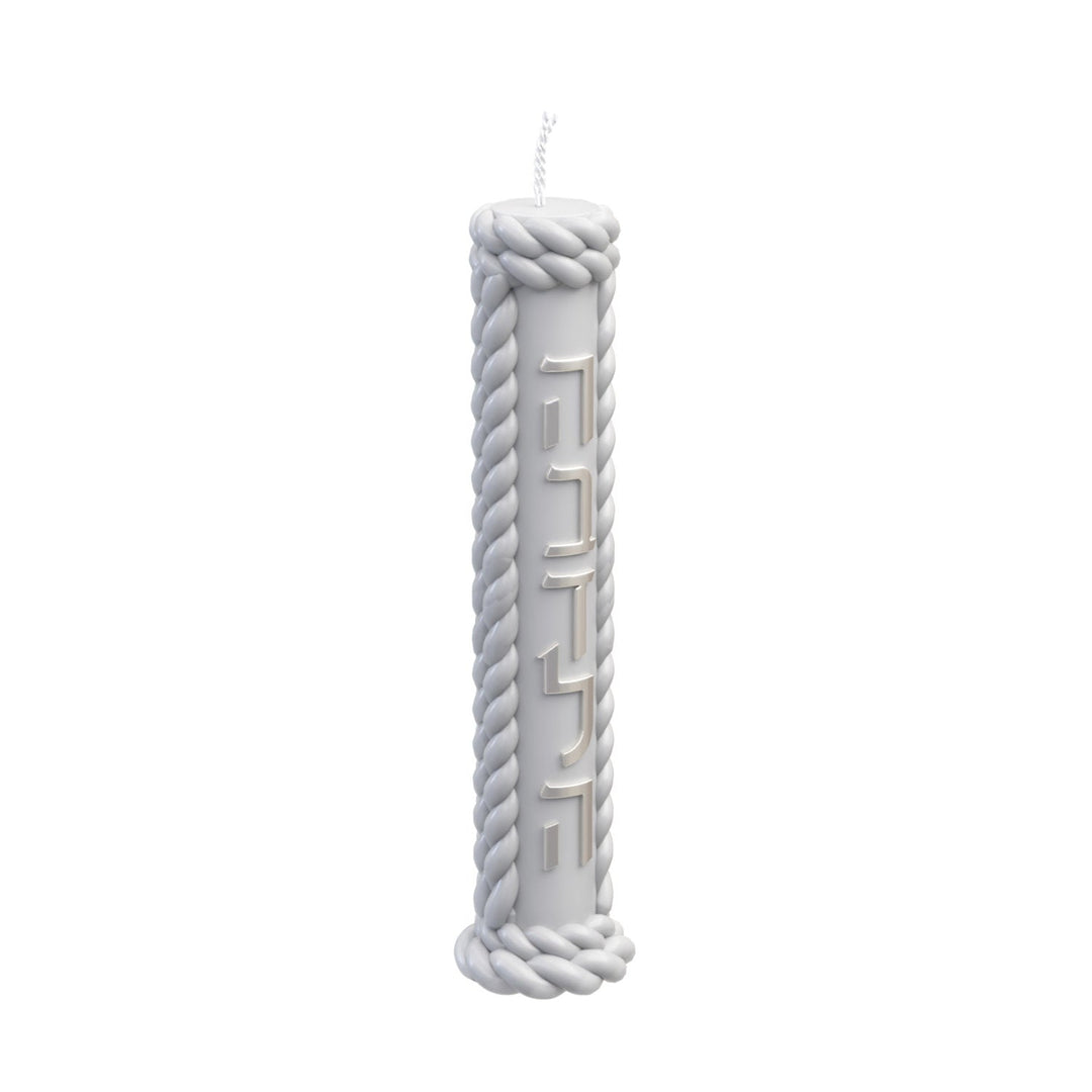 Havdalah Candle - Braided, Gray