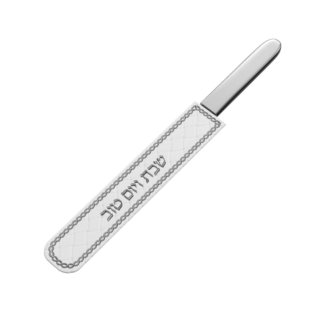 Knife Cover - Leatherite Woven, Silver