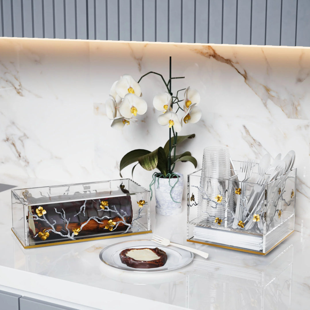Cake Log Tray - Golden Branch