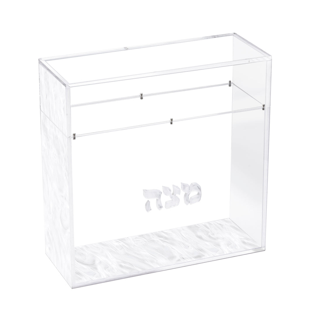 Matzah Box, Square - White Pearl