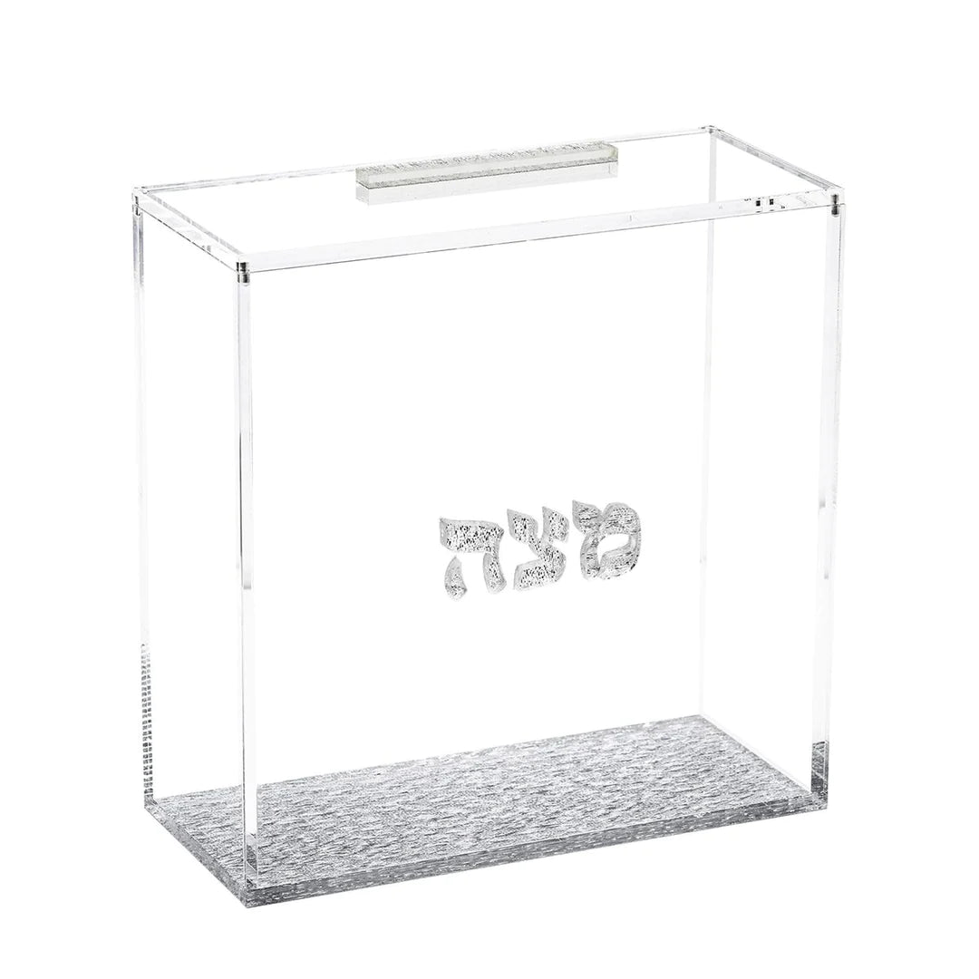 Matzah Box, Square - Silver Glitter