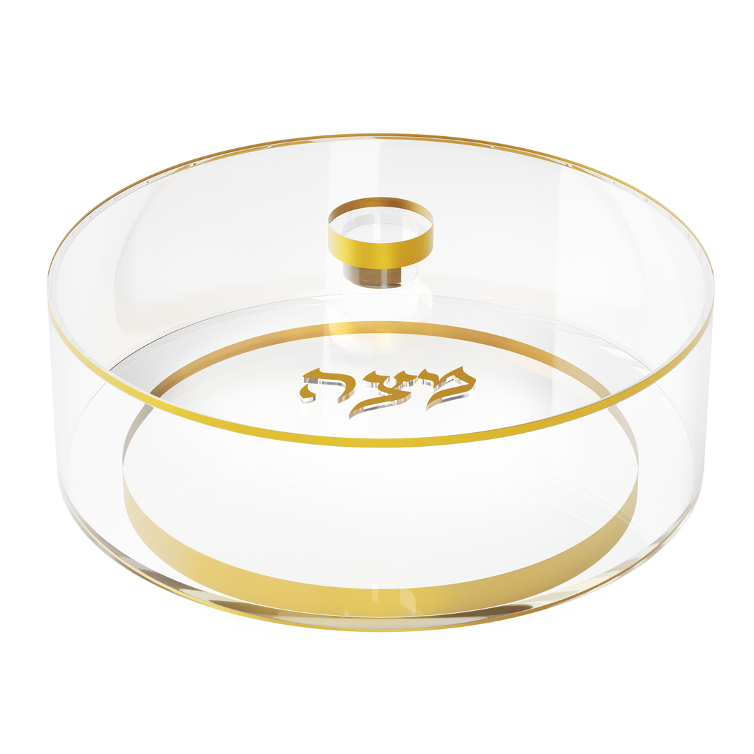 Matzah Box, Round - Gold