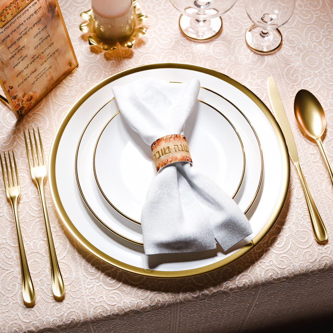 Rosh Hashana Napkin Rings - Blush Nectar
