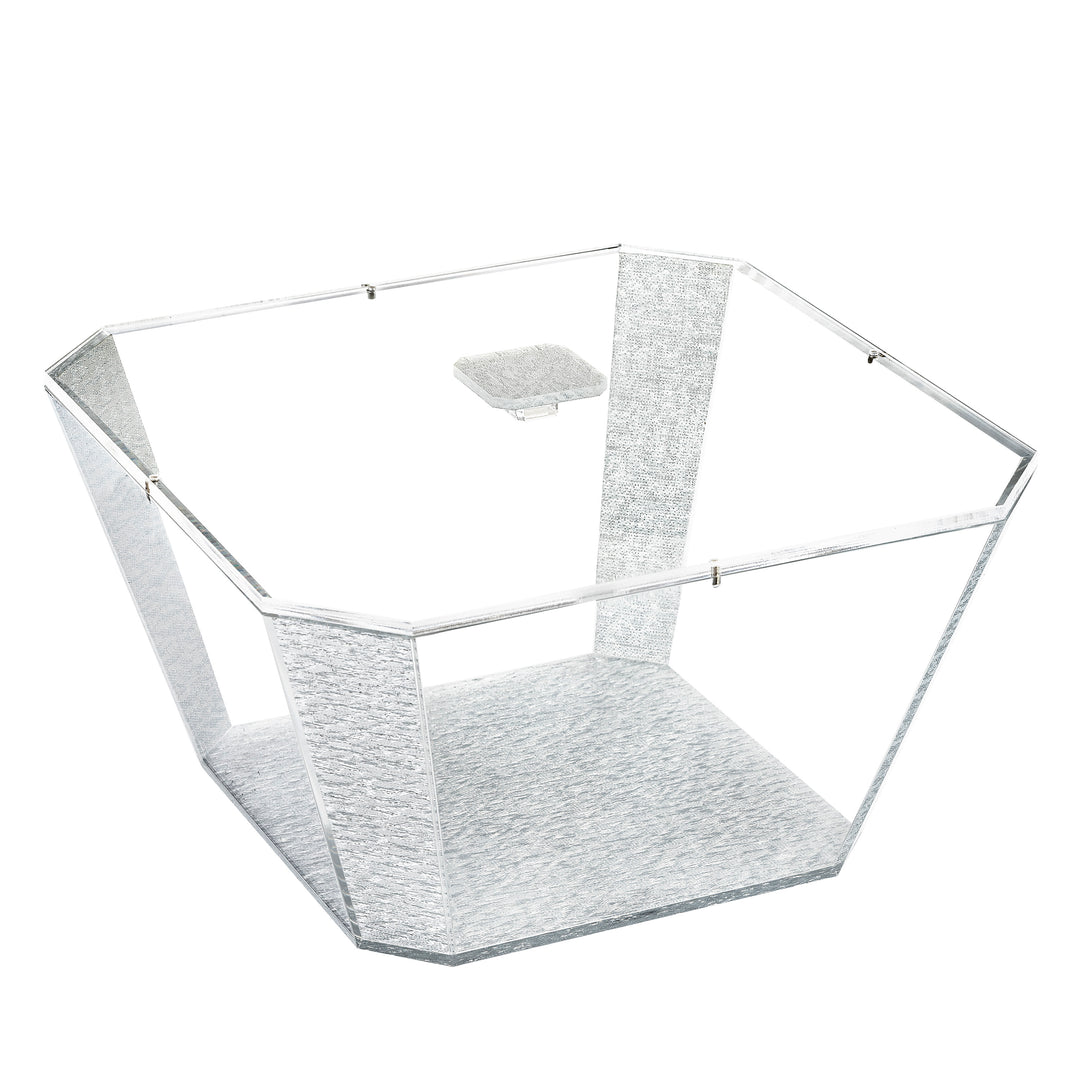 Salad Bowl With Magnetic Lid, Large - Silver Glitter