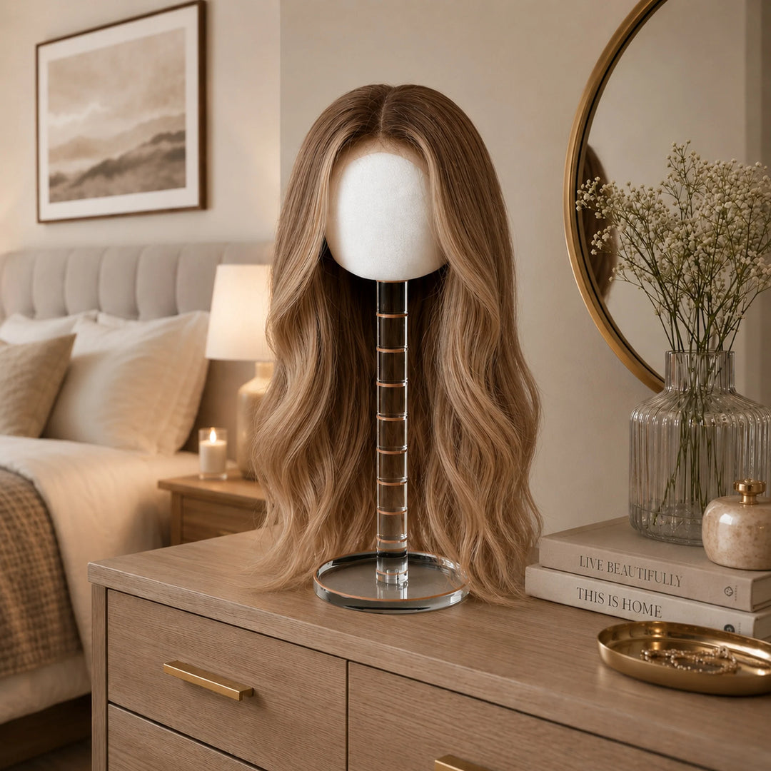 Wig Head - Etched, Gold (Medium)
