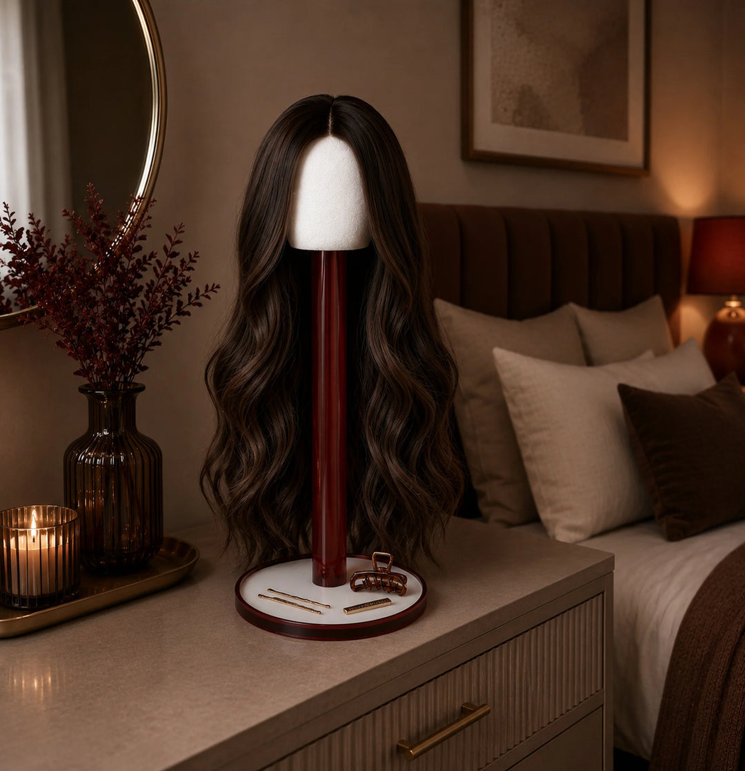 Wig Head - Translucent, Ruby (Medium)